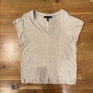 White House Black Market Beige Short Sleeve Tee